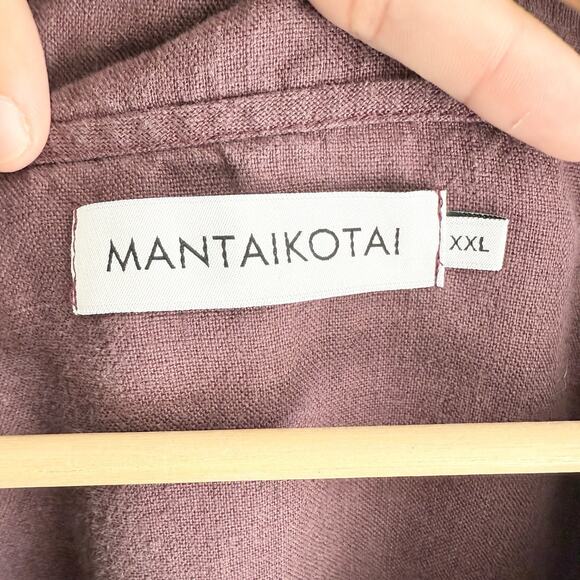 Mantaikotai Women’s Purple Linen Short Sleeves Button Down Shirt Size XXL NN1486 - Picture 3 of 3